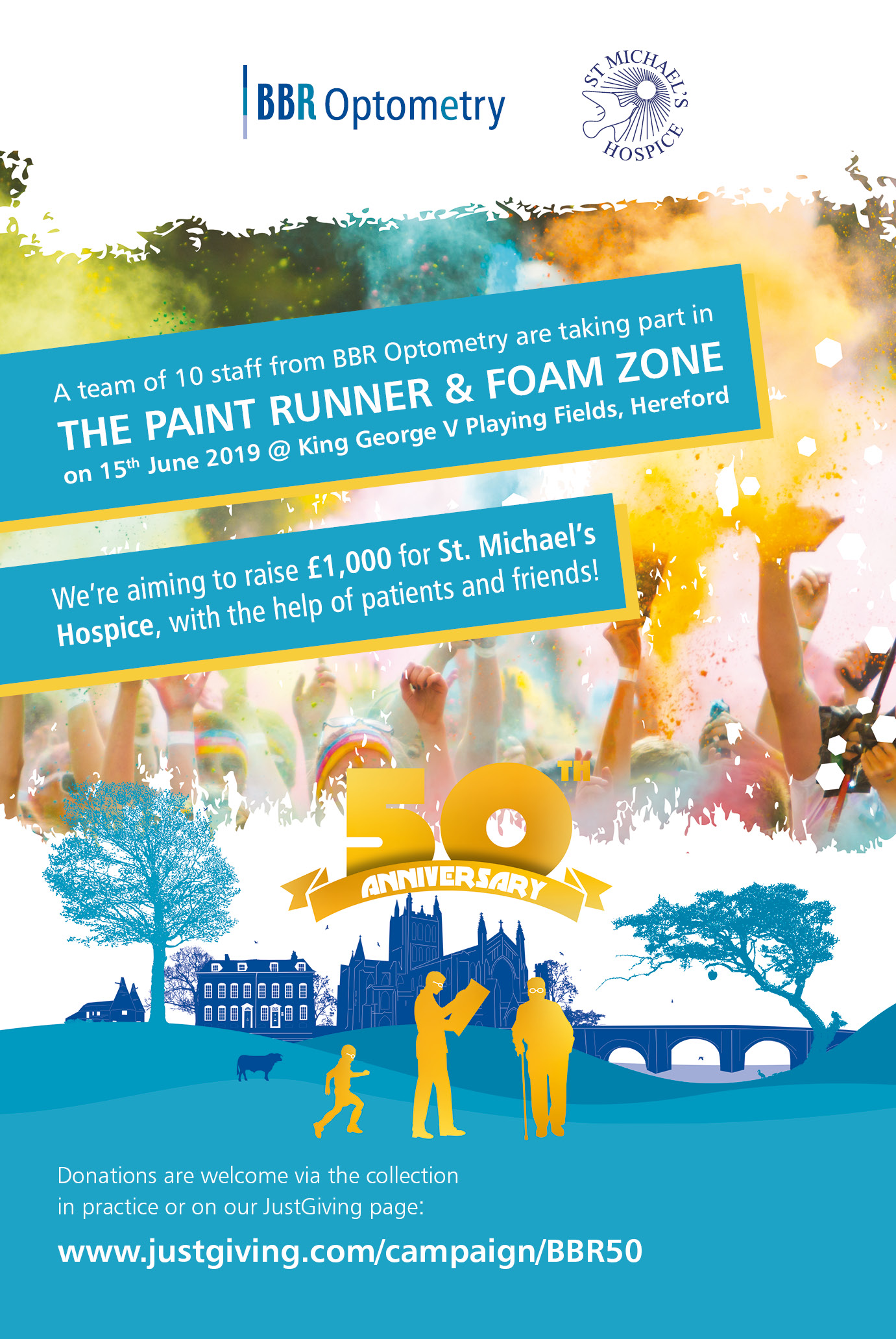 BBR Optometry to take on the Paint Runner in aid of St Michael’s Hospice
